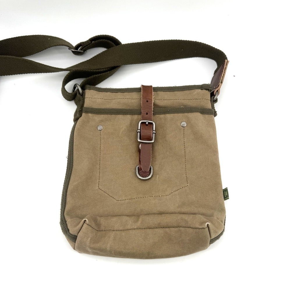 TSD BRAND Forest Canvas Crossbody Bag Olive 420021 Saddle Rustic Outdoors
